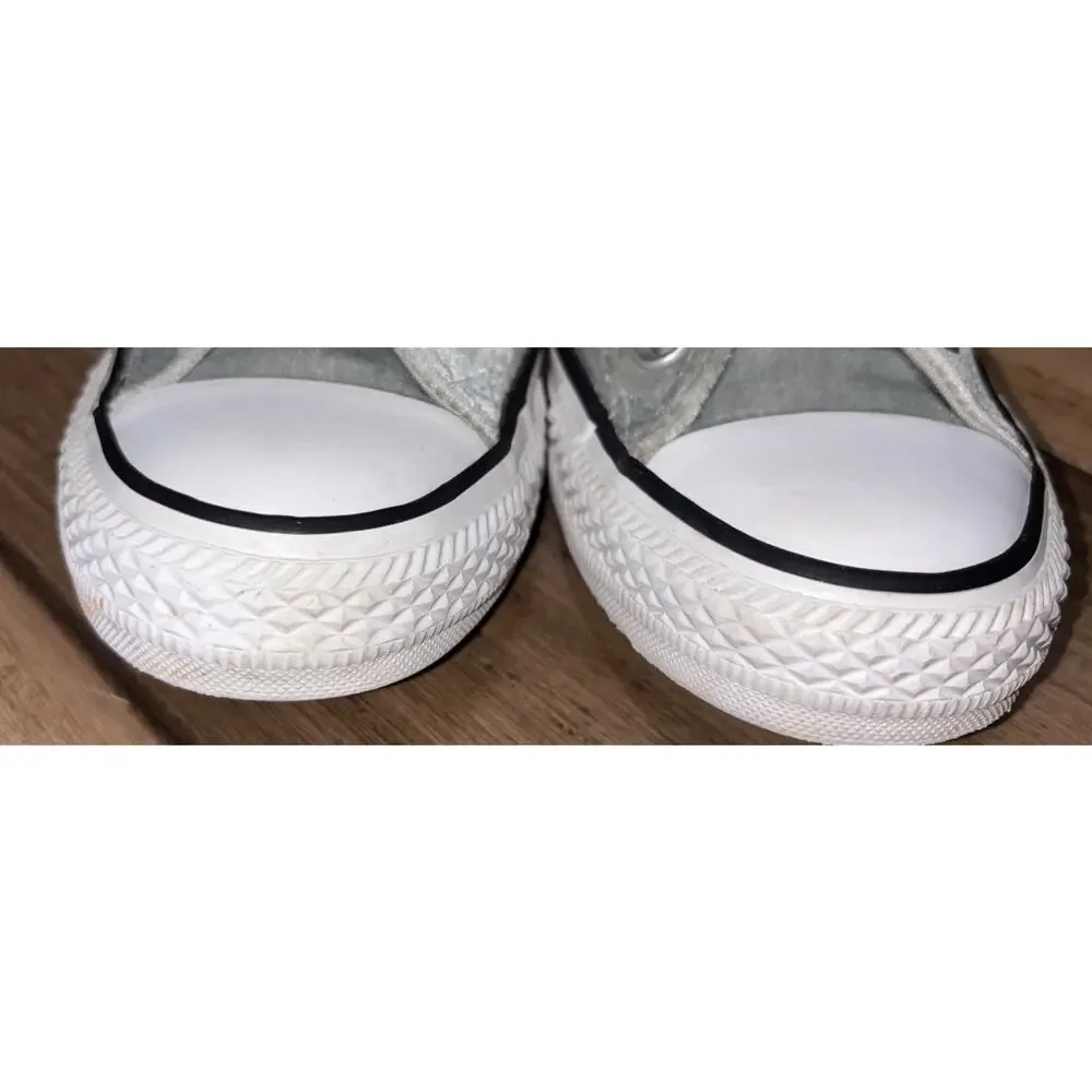 Converse All Star Light Blue Velvet Velor Low Top Sneakers Women's Size 8 Shoes - Picture 3 of 6